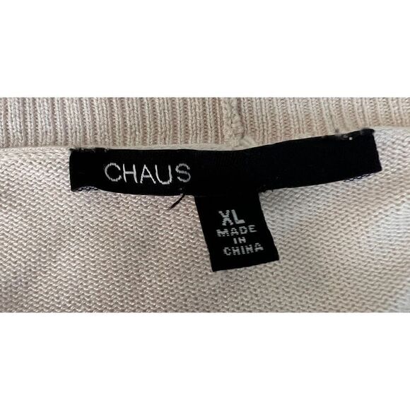 Chaus Waterfall Cardigan XL White Silk Pockets - Picture 4 of 6